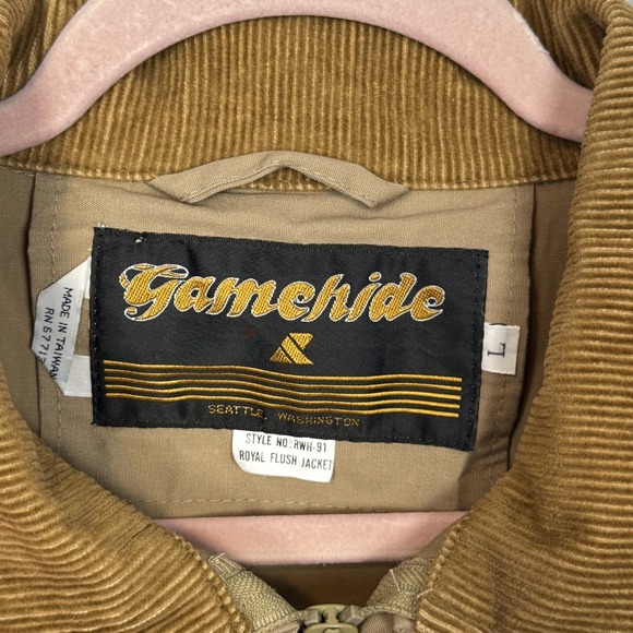 Vintage Gamehide Royal Flush Hunting Jacket Mens L Large Beige Detachable Vest - Picture 6 of 10